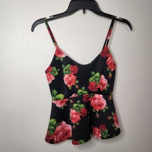 Floral peplum tank top